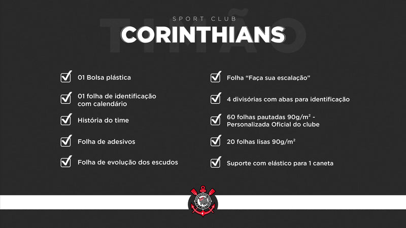 CADERNO CORINTHIANS FIEL