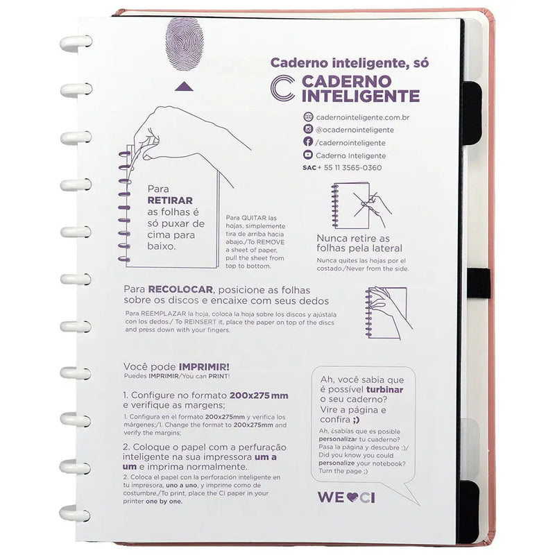 CADERNO ROSE PASTEL