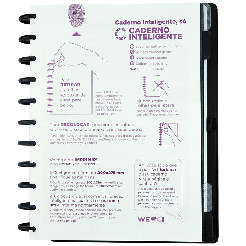 Caderno Black - G+ Linhas Brancas Special Edition