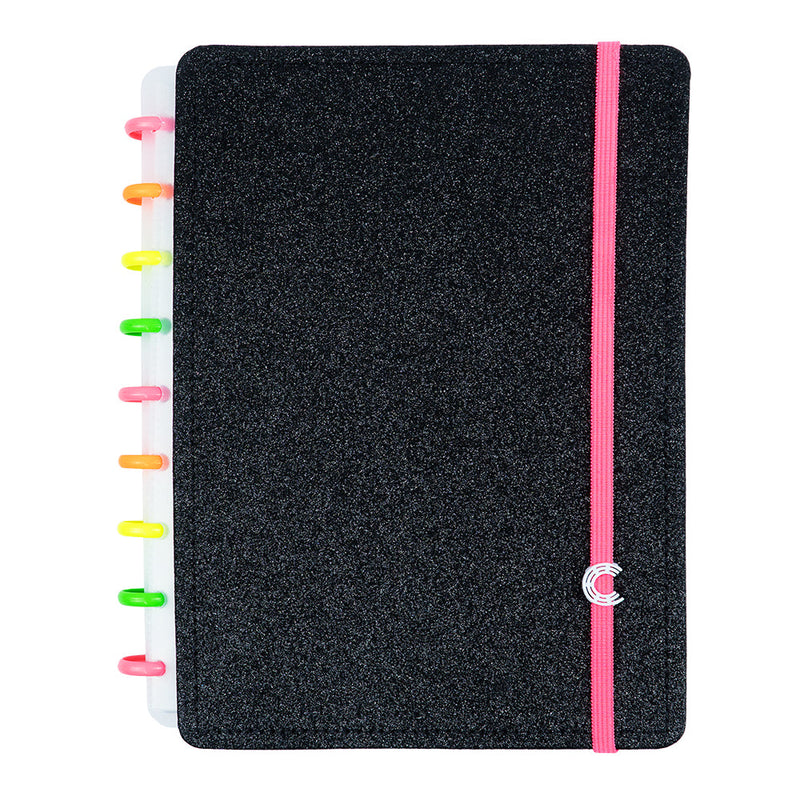 CADERNO LETS GLITTER NEON BLACK