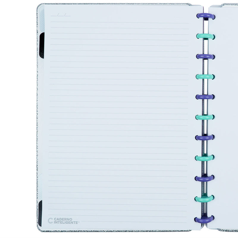 CADERNO LETS GLITTER SILVER 2.0