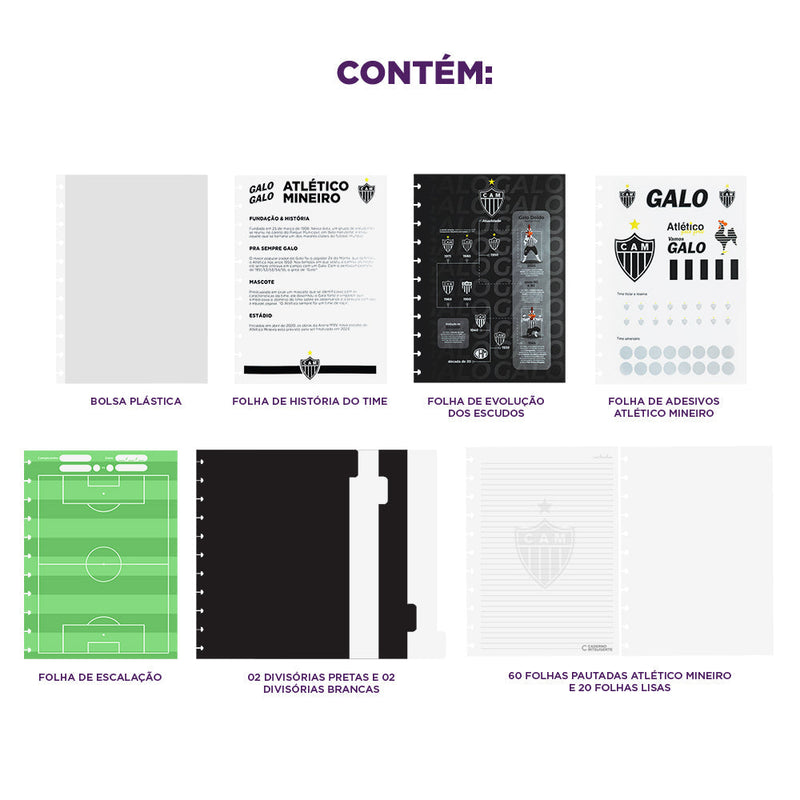 Caderno Atlético Mineiro Preto