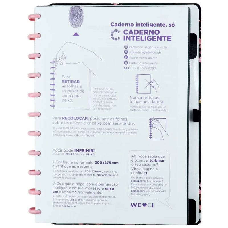 Caderno By Gocase Classical Rose Black