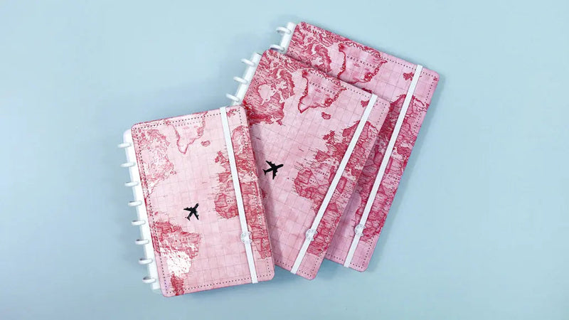 Caderno By Gocase Mapa Mundi Rosa