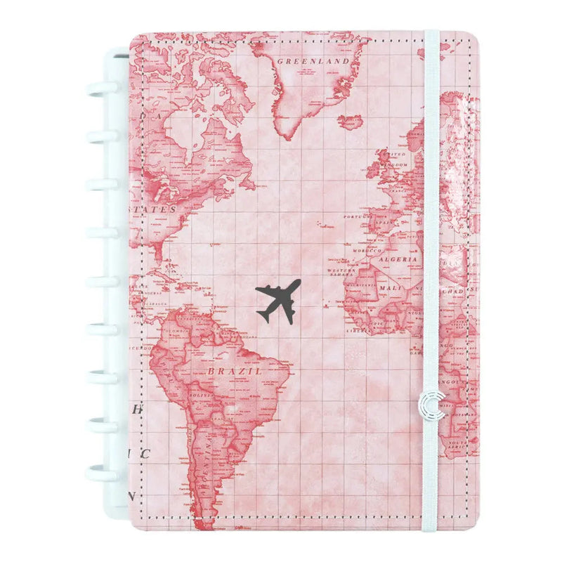 Caderno By Gocase Mapa Mundi Rosa