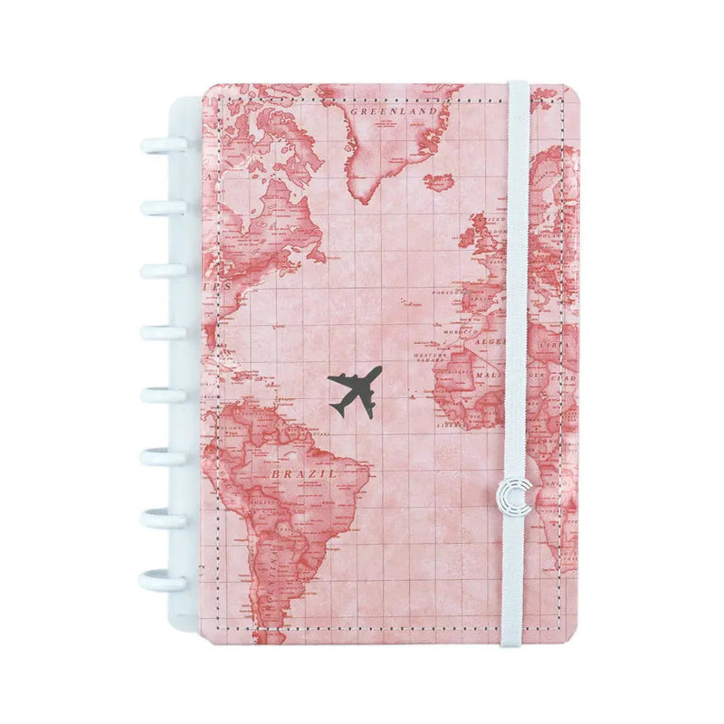 Caderno By Gocase Mapa Mundi Rosa