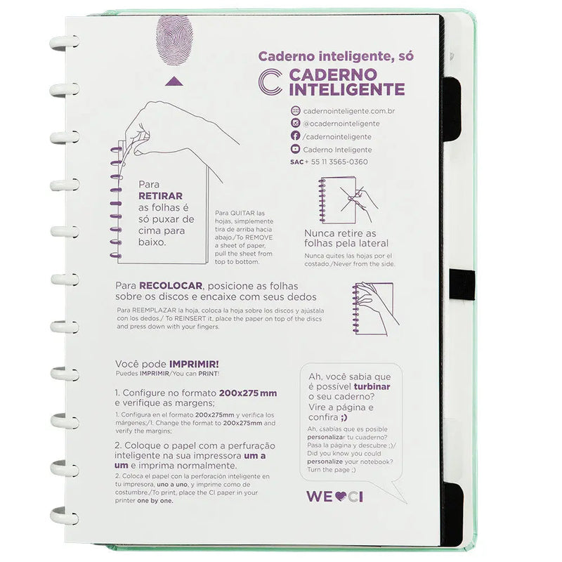 Caderno Verde Pastel