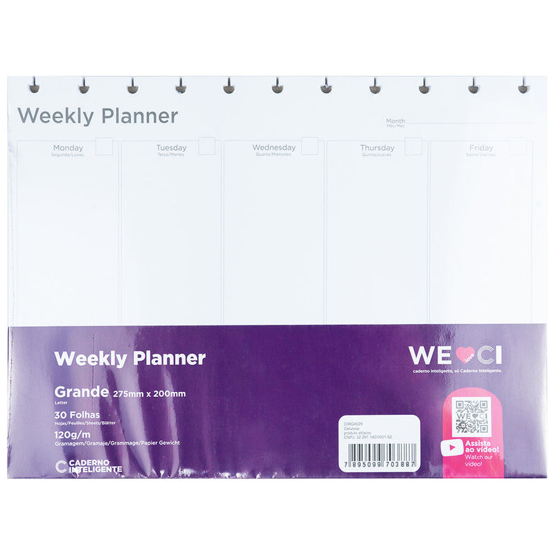 Brinde Refil Weekly Planner My Frame